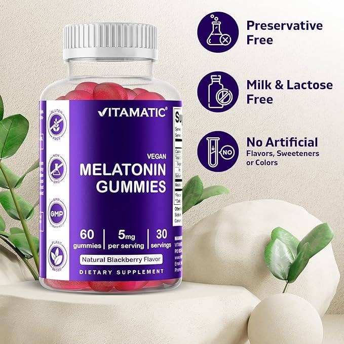 VEGAN MELATONIN GUMMIES 5MG 60 GUMMIES