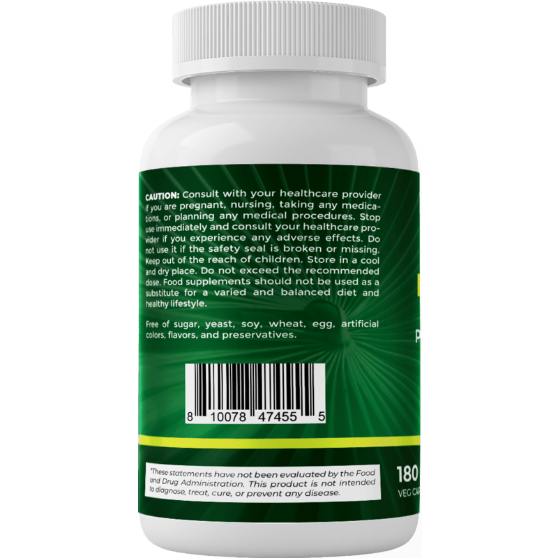 Saw Palmetto Extract- 180 Veg Capsules - prostate support