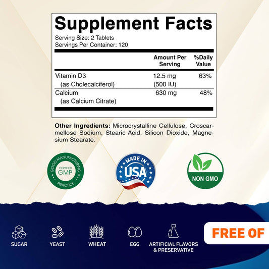 Vitamatic Calcium Citrate with Vitamin D3 - 240 Tablets