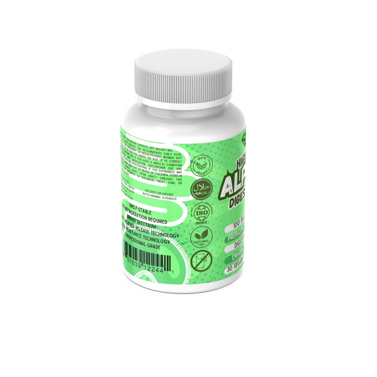 ALPHA GUT 30 VEGAN CAPSULES - HIGH STRENGTH DIGESTION COMPLEX