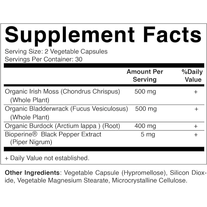 Vitamatic Organic Irish Sea Moss 60 Vegetable Capsules