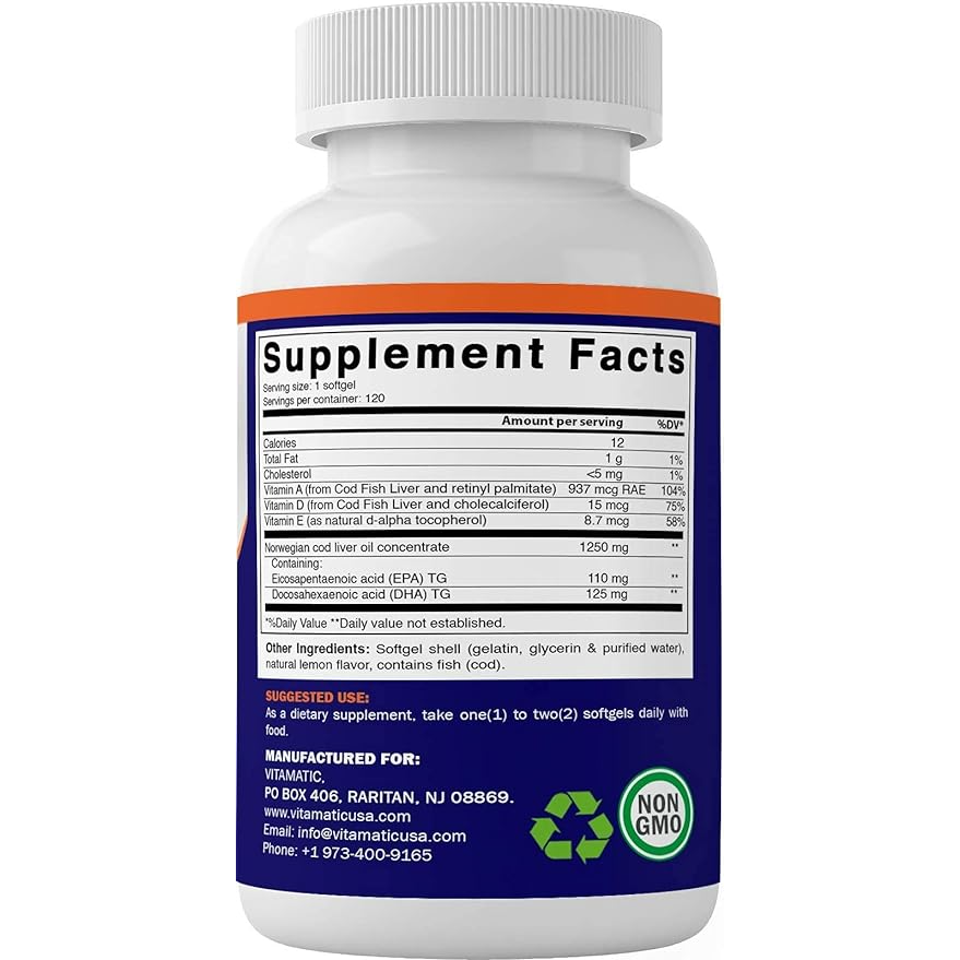 NORWEGIAN COD LIVER OIL 1250MG 120TABS