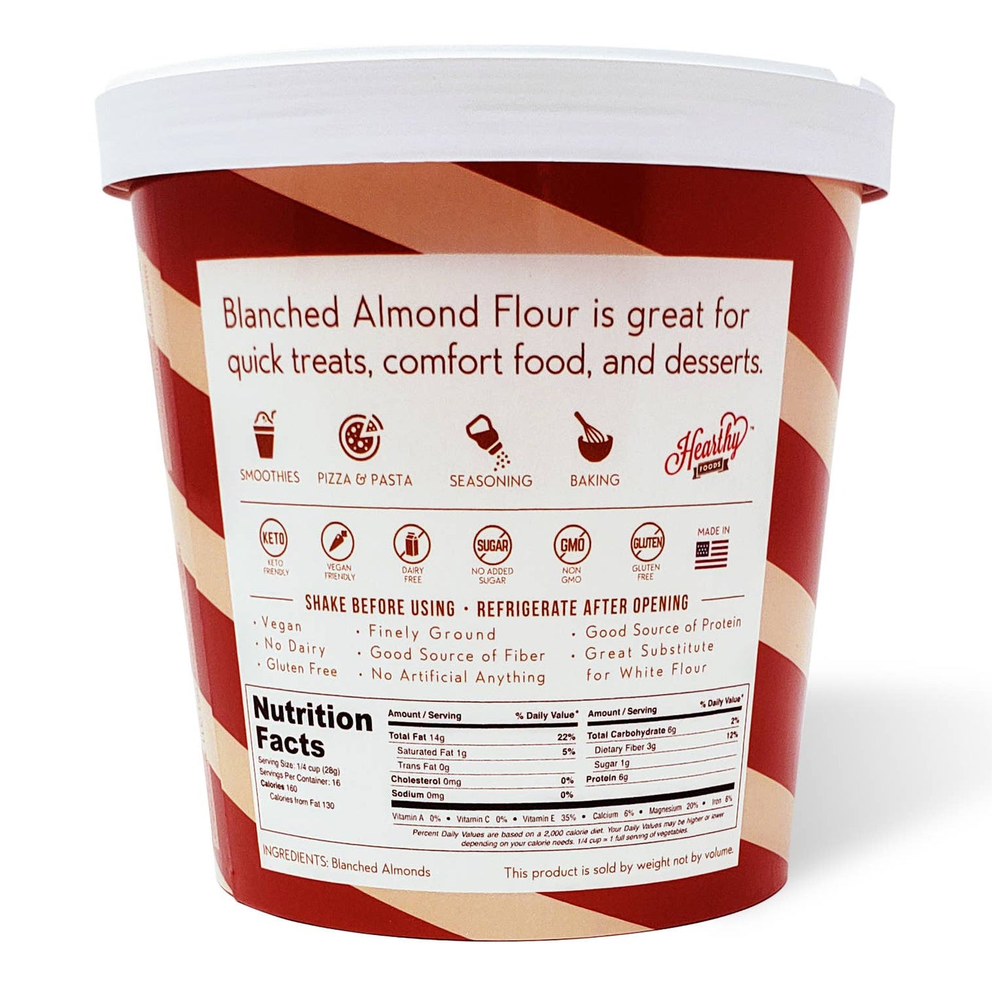 Hearthy Blanched Almond Flour 454g Finely Ground