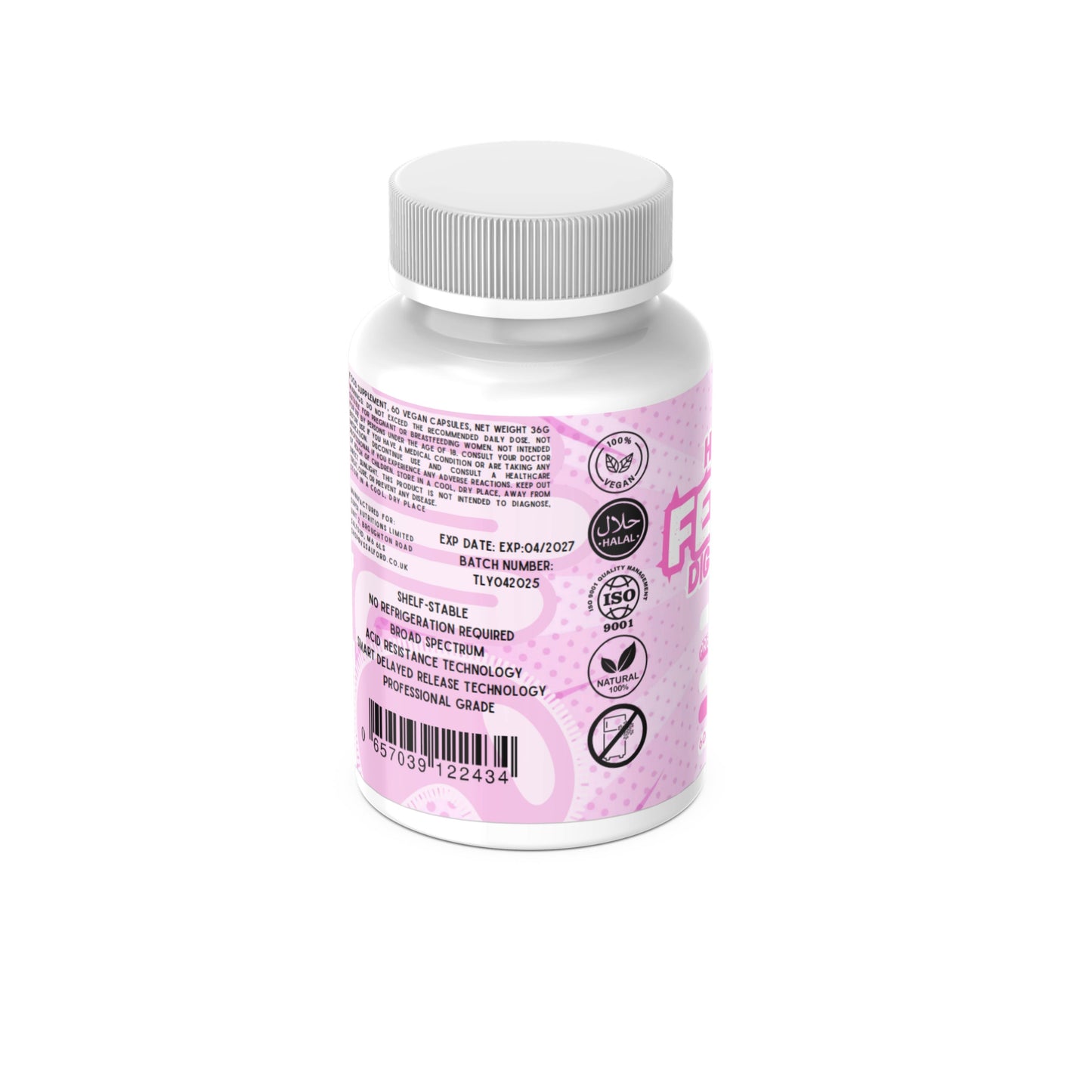 FEMME GUT 60 VEGAN CAPSULES - HIGH STRENGTH DIGESTION COMPLEX FOR WOMAN