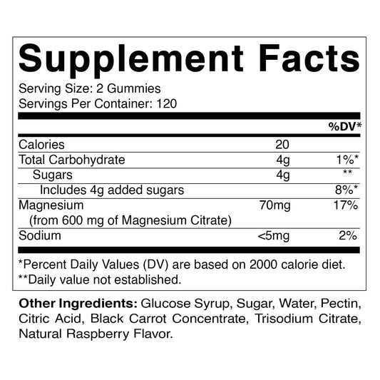 Vitamatic Magnesium Citrate Gummies 600mg per Serving - 240