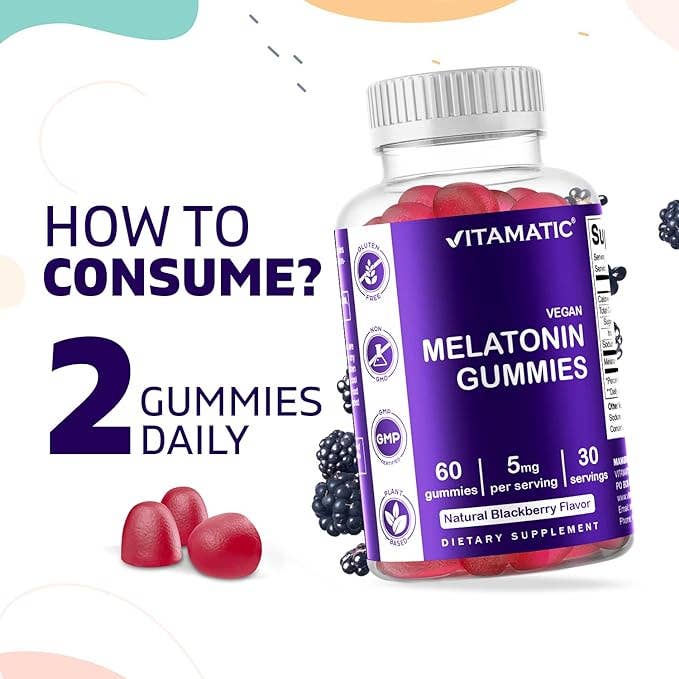 VEGAN MELATONIN GUMMIES 5MG 60 GUMMIES