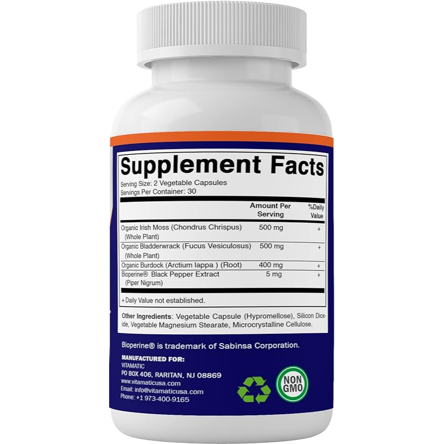 Vitamatic Organic Irish Sea Moss 60 Vegetable Capsules