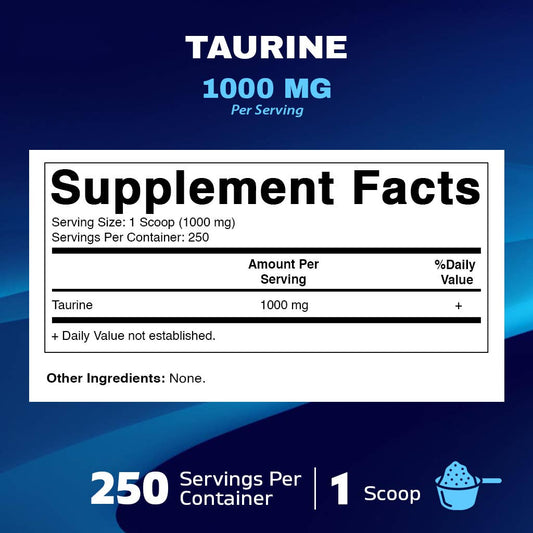 Vitamatic | Pure Taurine 1000mg |  250 Servings