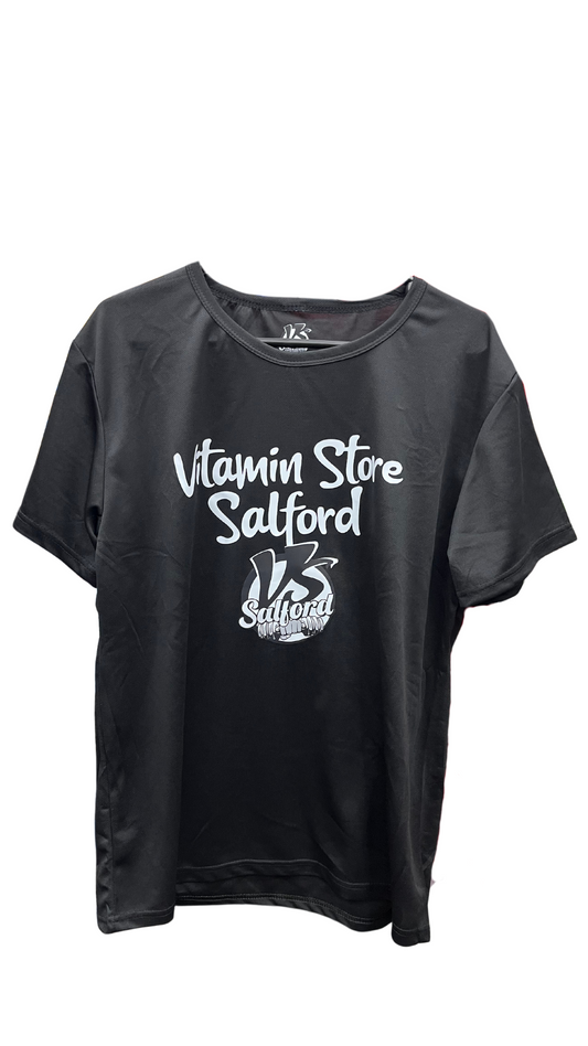 STRAIGHT OUTTA SALFORD VITAMIN STORE SALFORD TSHIRT BLACK L