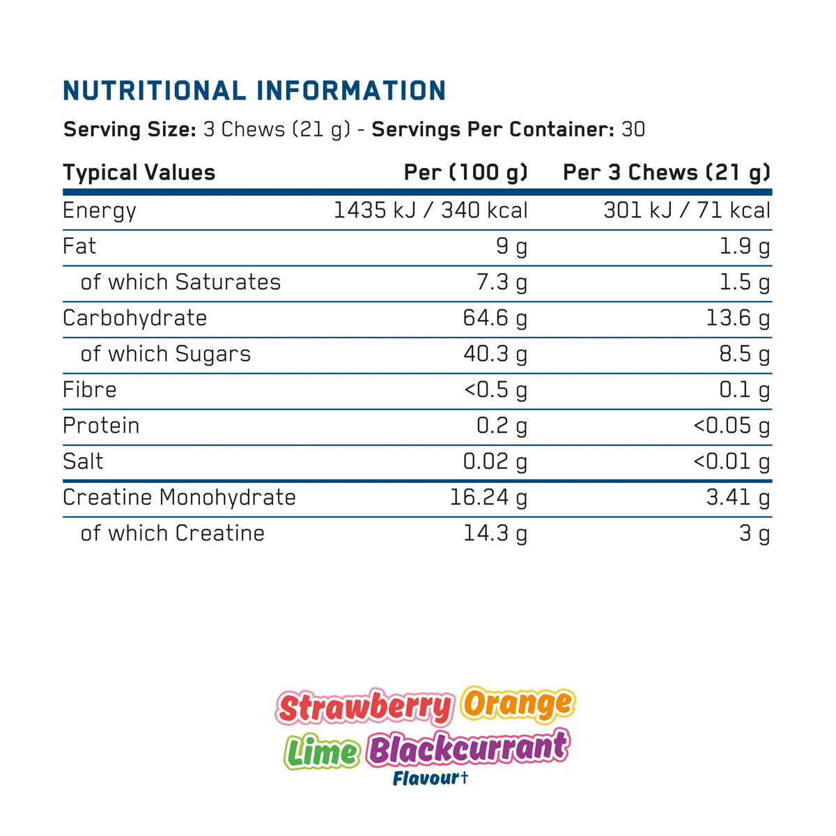 CREATINE CHEWS 30 SERVINGS