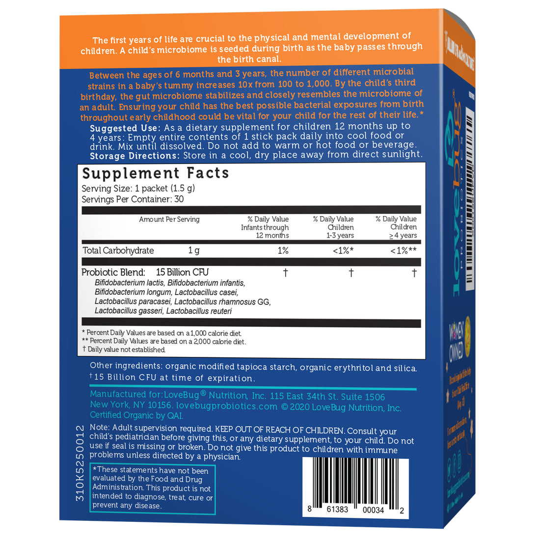 TODDLER PROBIOTICS 30 SINGLE SERVING STICKS