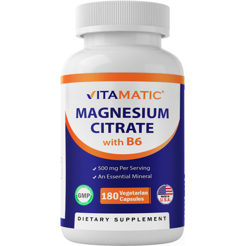 MAGNESIUM CITRATE500 MG  WITH B6 180 VEGGIE CAPSULES