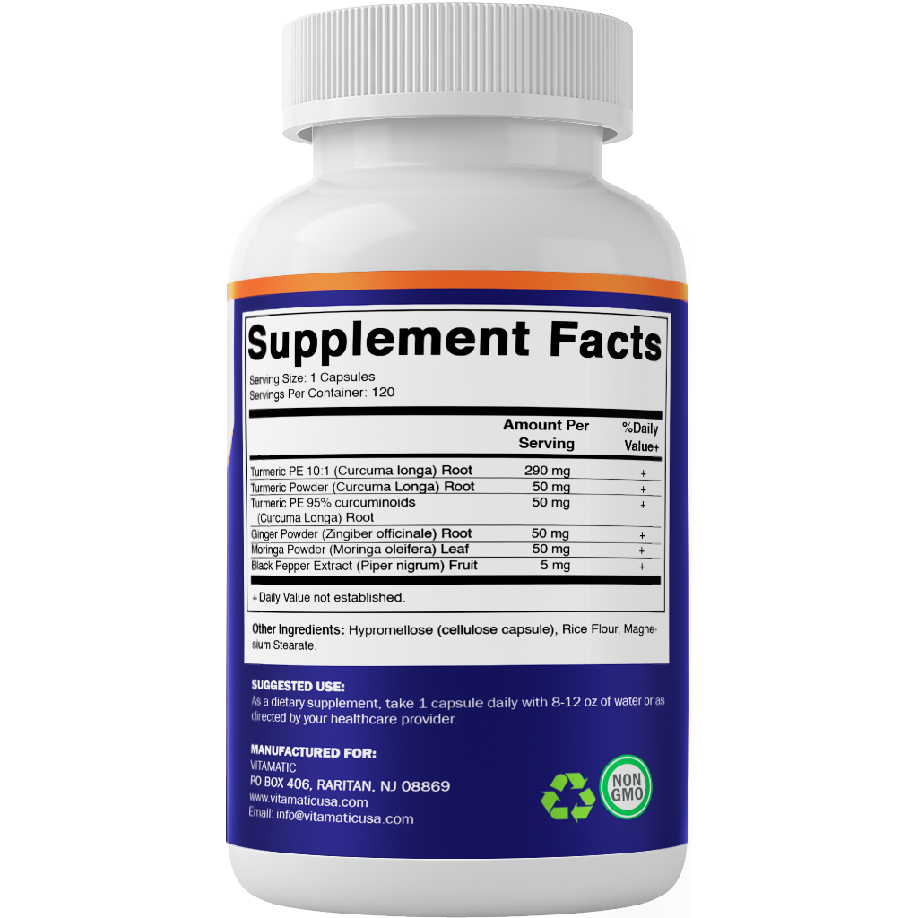 Vitamatic Turmeric Curcumin Complex 3000mg - 120 Capsules