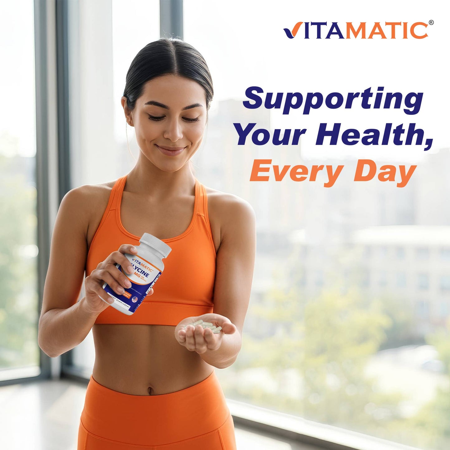 Vitamatic Glycine 2000mg - 300 Vegetarian Capsules