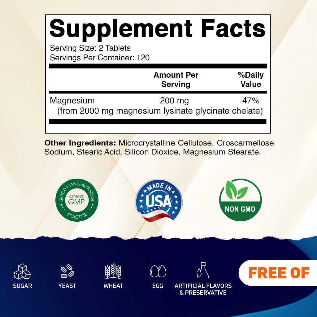 Vitamatic Magnesium Lysine Glycinate 2000mg - 240 Tablets