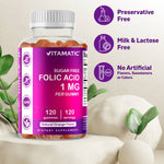 Vitamatic Folic Acid 1000mcg (1 mg) 120 gummies