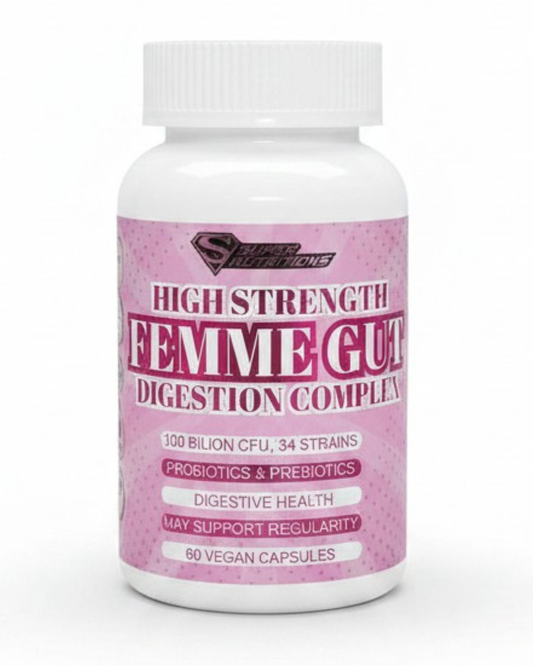 FEMME GUT 60 VEGAN CAPSULES - HIGH STRENGTH DIGESTION COMPLEX FOR WOMAN