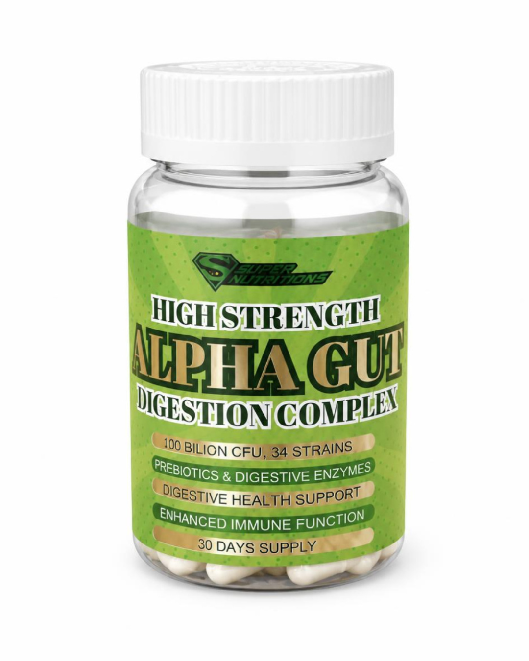 ALPHA GUT 30 VEGAN CAPSULES - HIGH STRENGTH DIGESTION COMPLEX
