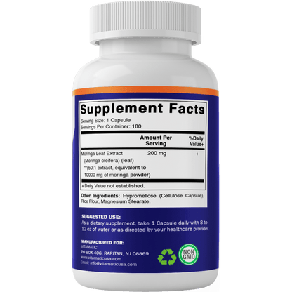 Vitamatic Moringa Leaf Extract 10,000mg - 180 Capsules