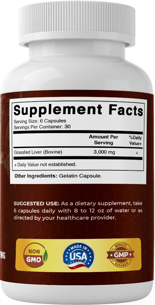 Vitamatic Grass Fed Beef Liver - 180 Capsules