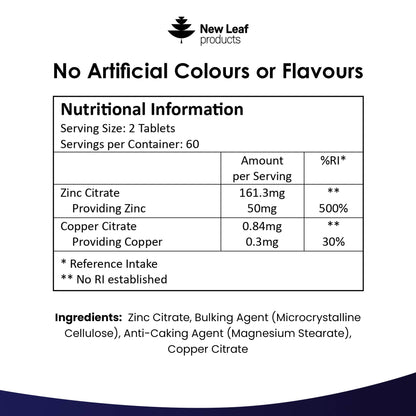 ZINC 50MG 120 TABS