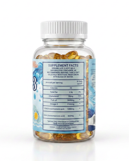 High Strength Fish Oil Omega-3 120 sofgels + 10% FREE total of 132 softgels
