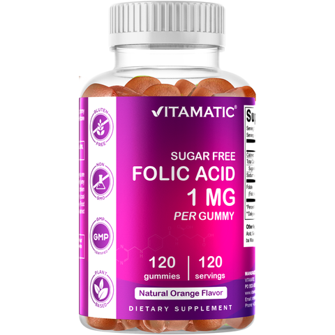 Vitamatic Folic Acid 1000mcg (1 mg) 120 gummies