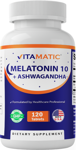 Melatonin 10mg with Ashwagandha 4:1 Extract 250mg 120 Tables