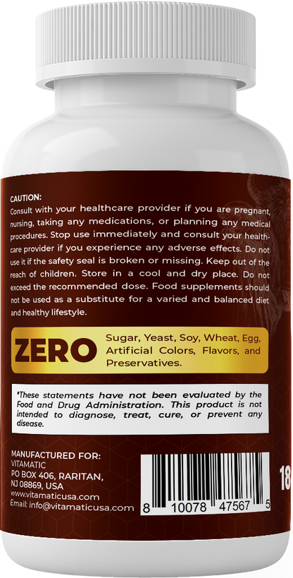 Vitamatic Grass Fed Beef Liver - 180 Capsules