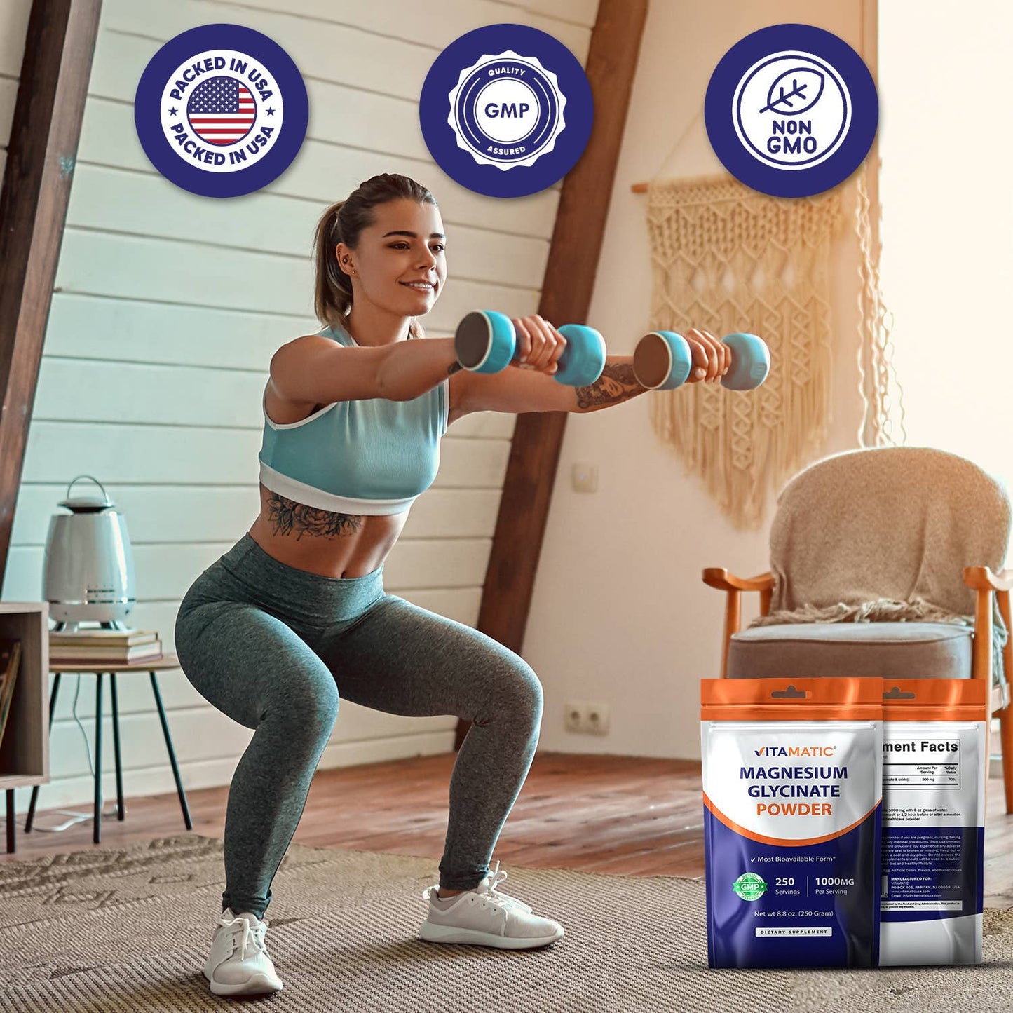 Magnesium powder (from Glycinate & Oxide) - 250 Grams