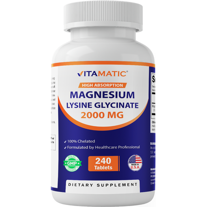 Vitamatic Magnesium Lysine Glycinate 2000mg - 240 Tablets