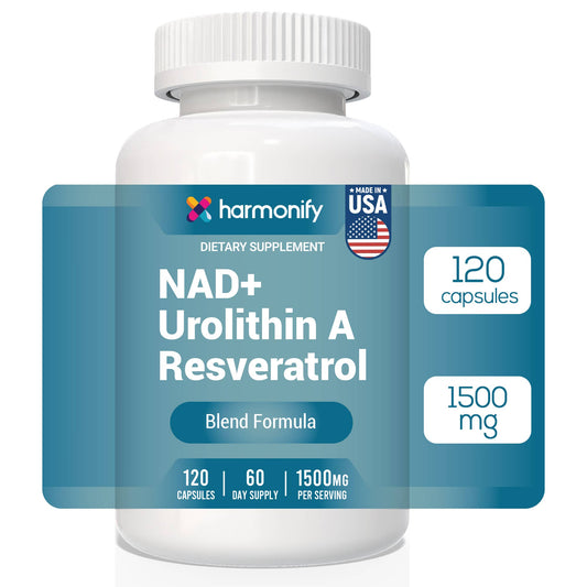 NAD Nicotinamide Riboside Resveratrol with Urolithin A 120 capsules
