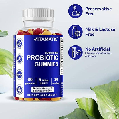 Vitamatic Probiotic 5 Billion CFUs | 60 Vegan Gummies