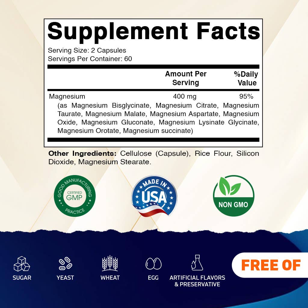 Magnesium Complex - 10 forms - 120 capsules, Muscle & Sleep Support