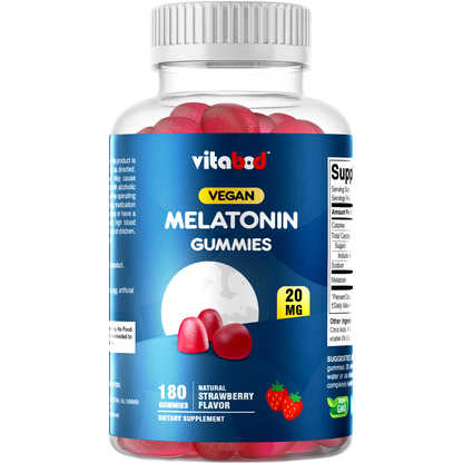 Vitabod Melatonin 20mg Gummies, 180 Count Strawberry Flavour