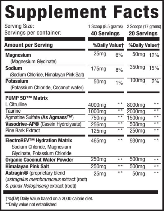 Pump + Hydration Caffeine-Free Pre-Workout by MuscleSport - 40 Servings