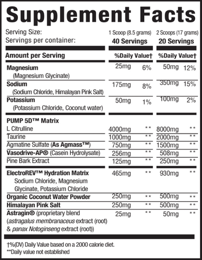 Pump + Hydration Caffeine-Free Pre-Workout by MuscleSport - 40 Servings