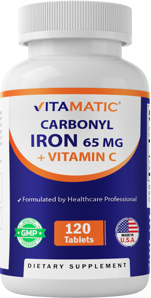 Vitamatic Carbonyl Iron 65mg with Vitamin C - 120 Tablets