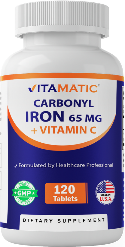 Vitamatic Carbonyl Iron 65mg with Vitamin C - 120 Tablets