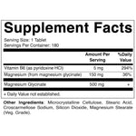 MAGNESIUM GLYCINATE 500MG WITH B6 180 VEGGIE TABLETS