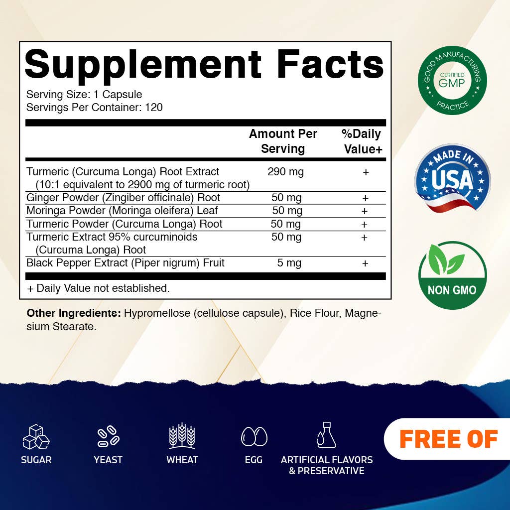 Vitamatic Turmeric Curcumin Complex 3000mg - 120 Capsules