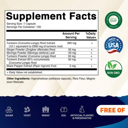 Vitamatic Turmeric Curcumin Complex 3000mg - 120 Capsules