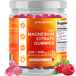 Vitamatic Magnesium Citrate Gummies 600mg per Serving - 240