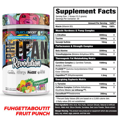 PreLean Revolution Thermogenic Pre-Workout by MuscleSport - 30 Servings