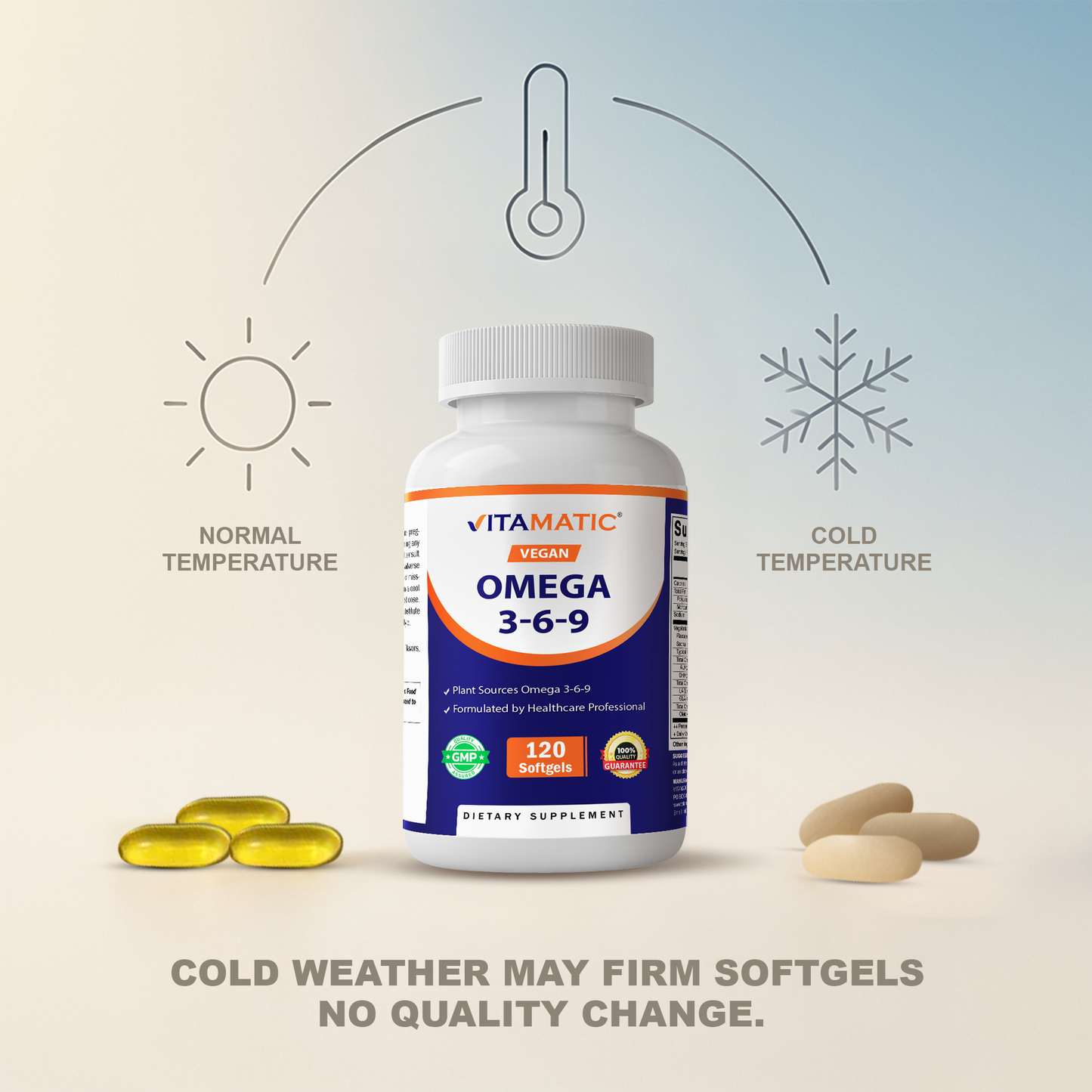 Vegan Omega 3-6-9 Complex 1250mg - 120 Softgels