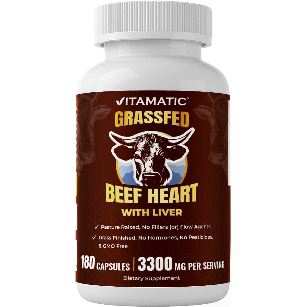 Grass Fed Beef Heart with Liver - 180 Capsules
