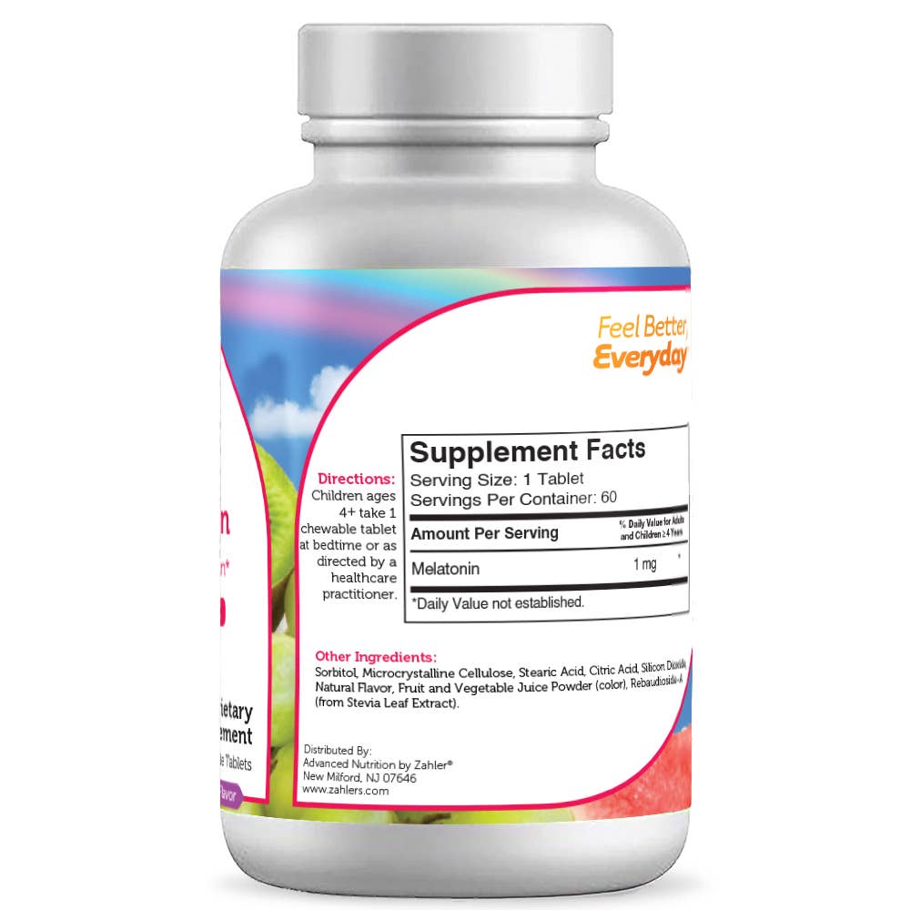 Junior Melatonin, Grape Flavour 60 Chewable Tablets