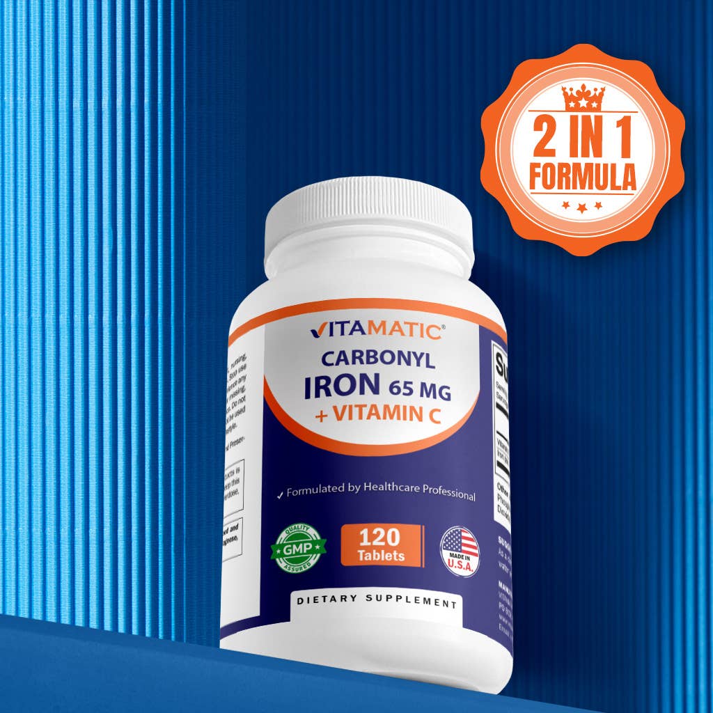 Vitamatic Carbonyl Iron 65mg with Vitamin C - 120 Tablets