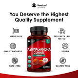 ASHWAGANDHA GUMMIES 1200MG 5% WITHANOLIDES 60 GUMMIES