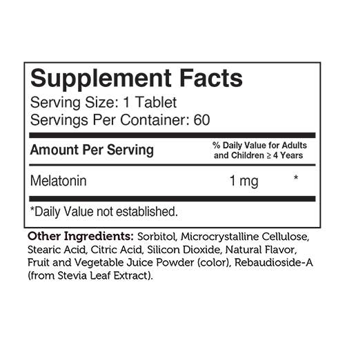 Junior Melatonin, Grape Flavour 60 Chewable Tablets